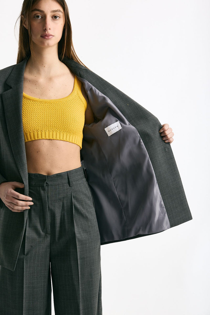 Blazer over grigio gessato donna Marsēm - 5