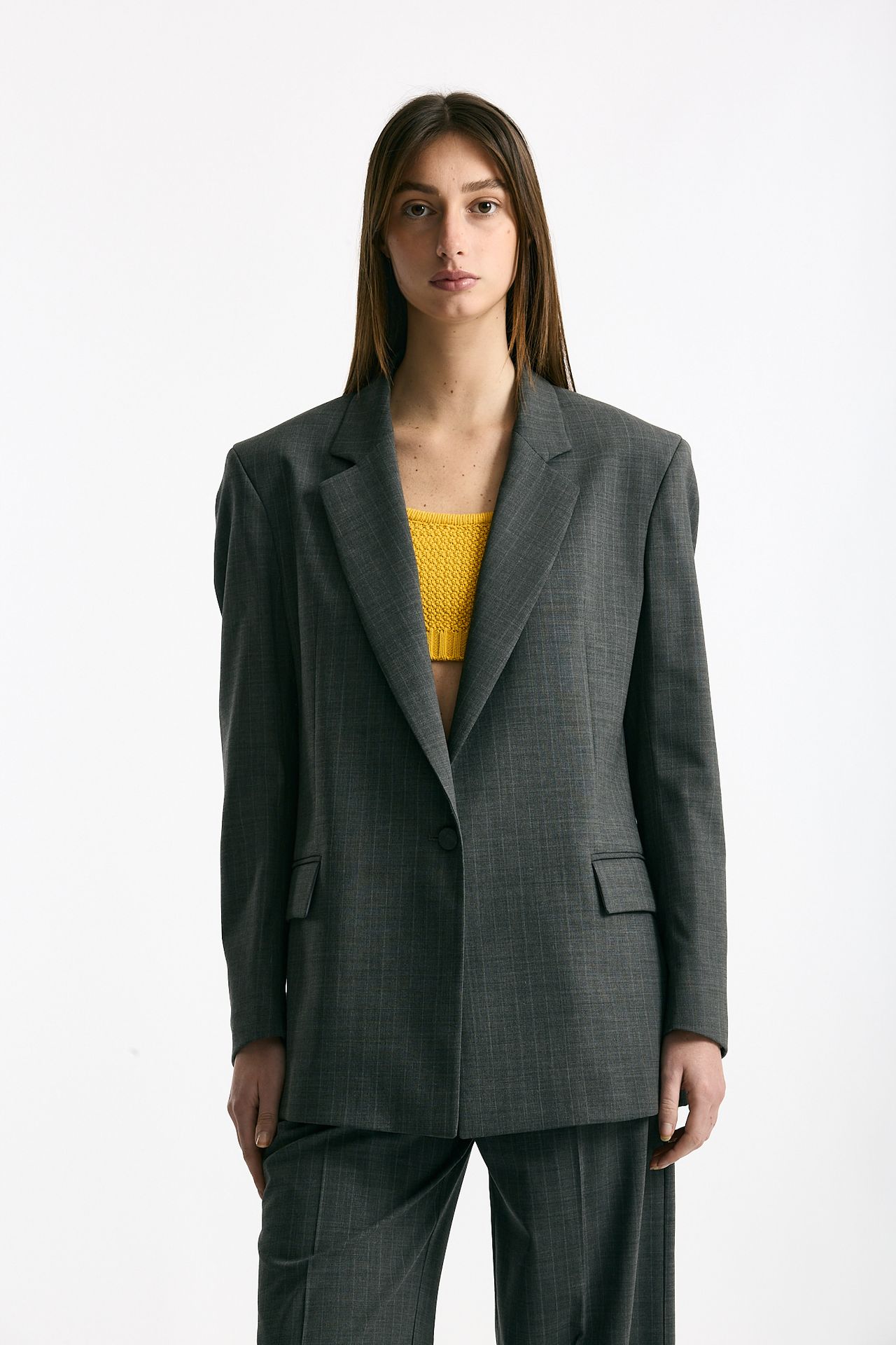 Blazer over grigio gessato donna Marsēm - 6