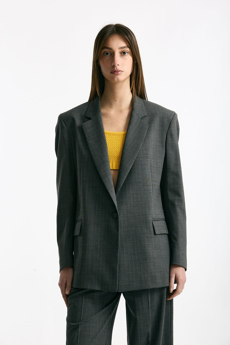 Blazer over grigio gessato donna Marsēm - 6