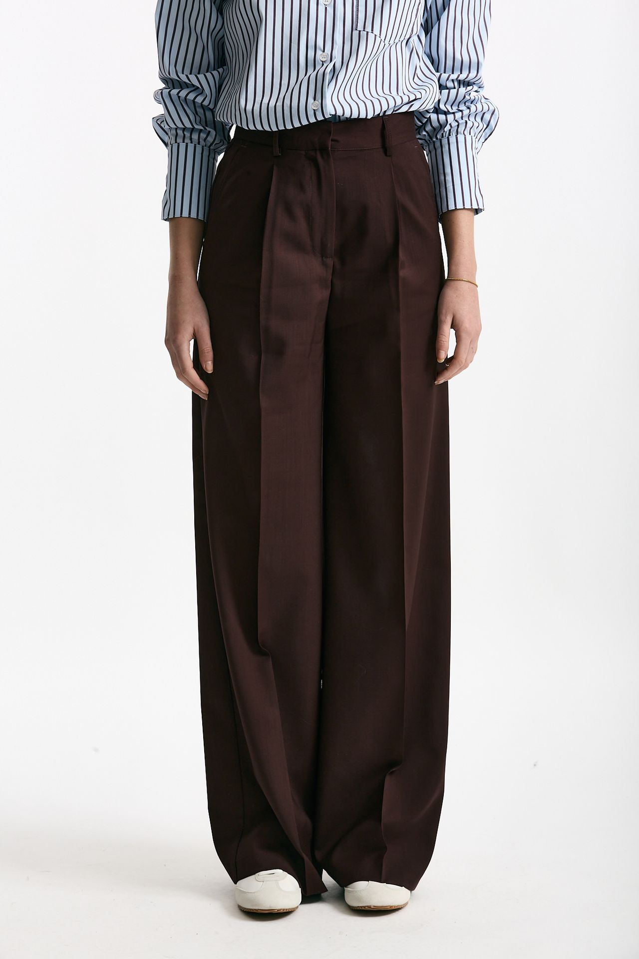 Pantalone vita alta ampio burgundy donna Marsēm - 2