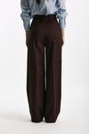 Pantalone vita alta ampio burgundy donna Marsēm - 4