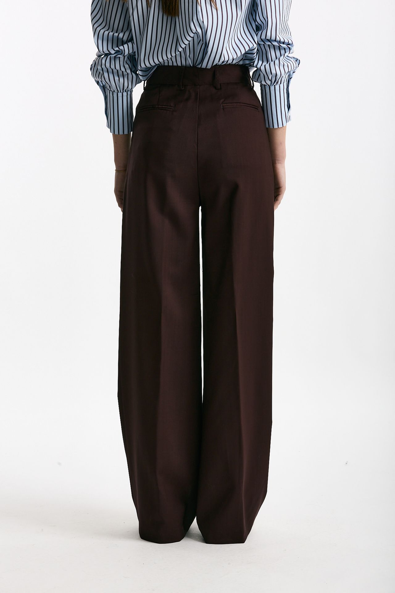 Pantalone vita alta ampio burgundy donna Marsēm - 4