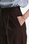 Pantalone vita alta ampio burgundy donna Marsēm - 5