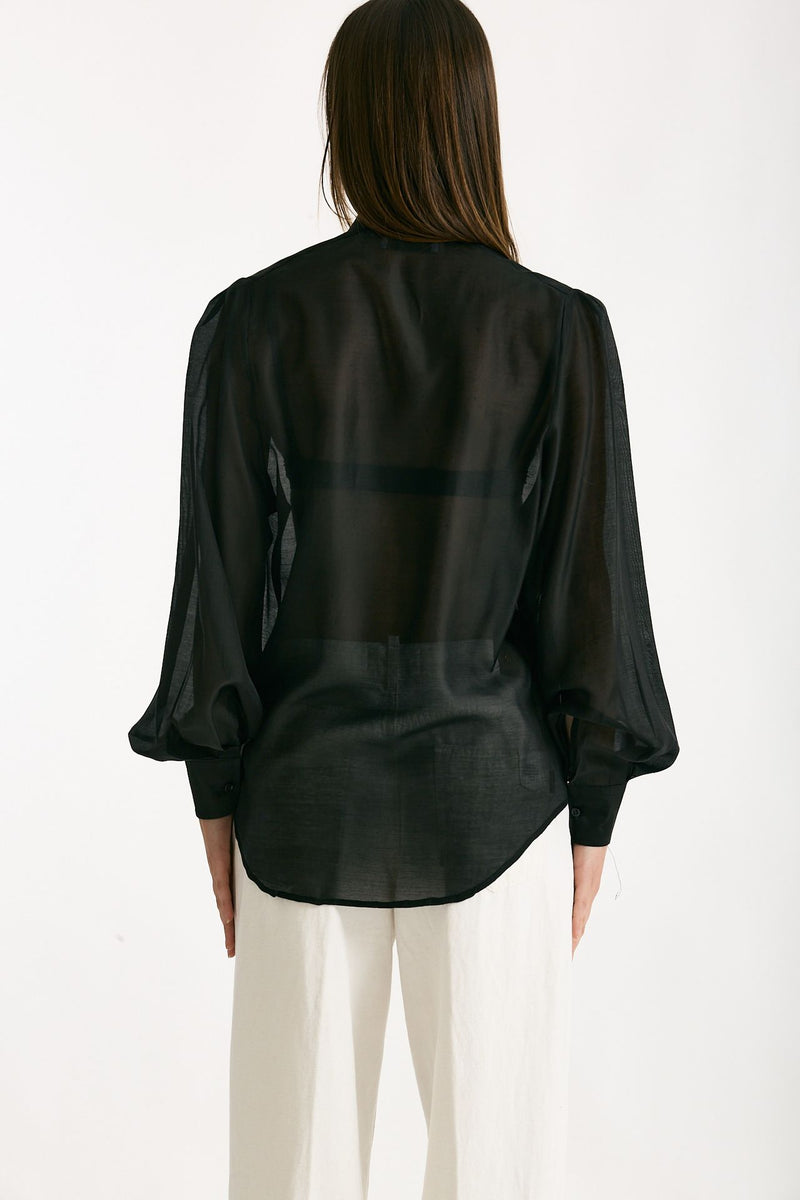 Camicia in voile MARSEM  Colore nero donna Marsēm - 4
