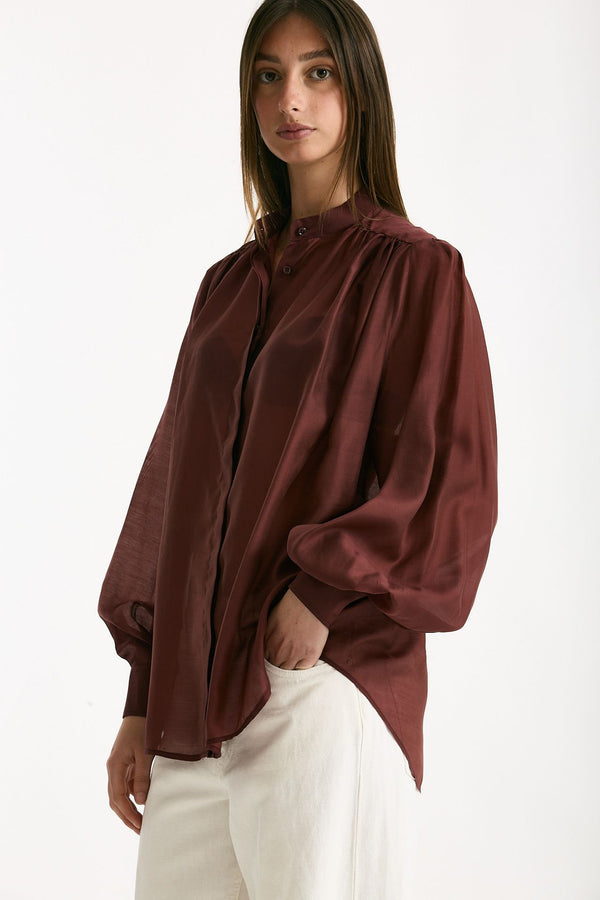 Camicia in voile MARSEM bordeaux donna Marsēm