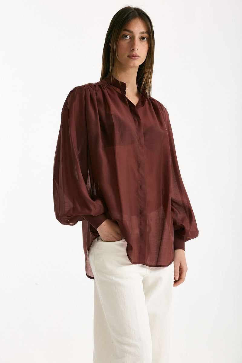 Camicia in voile MARSEM bordeaux donna Marsēm - 3