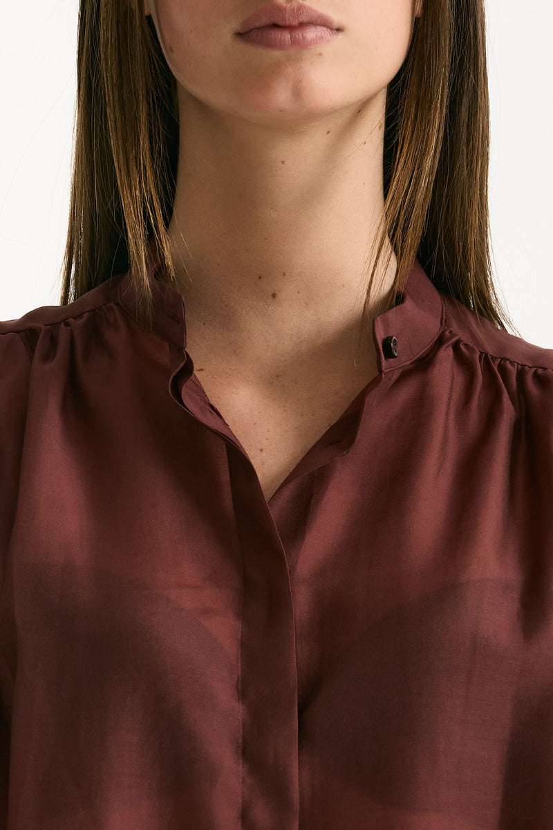 Camicia in voile MARSEM bordeaux donna Marsēm - 4