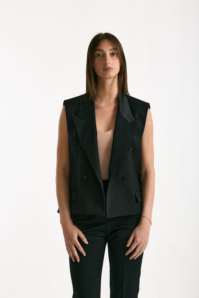 Blazer crop nero donna Marsēm - 2