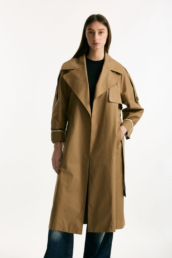 Trench over TRENCH in twill antigoccia cammello donna Max mara s