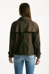 Trench crop TESORO in twill antigoccia verde militare donna Max mara s - 3