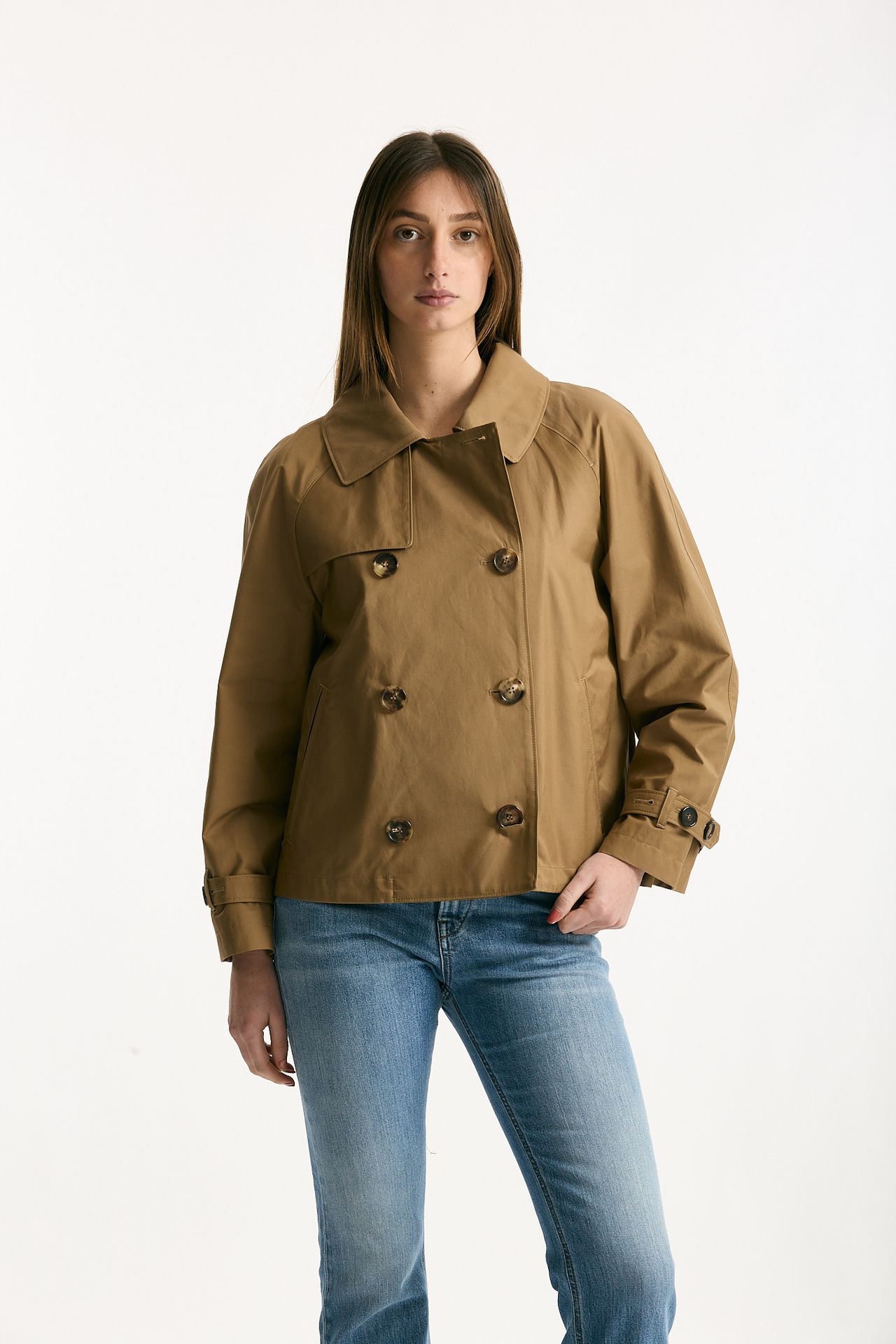 Trench crop TESORO in twill antigoccia cammello donna Max mara s - 1