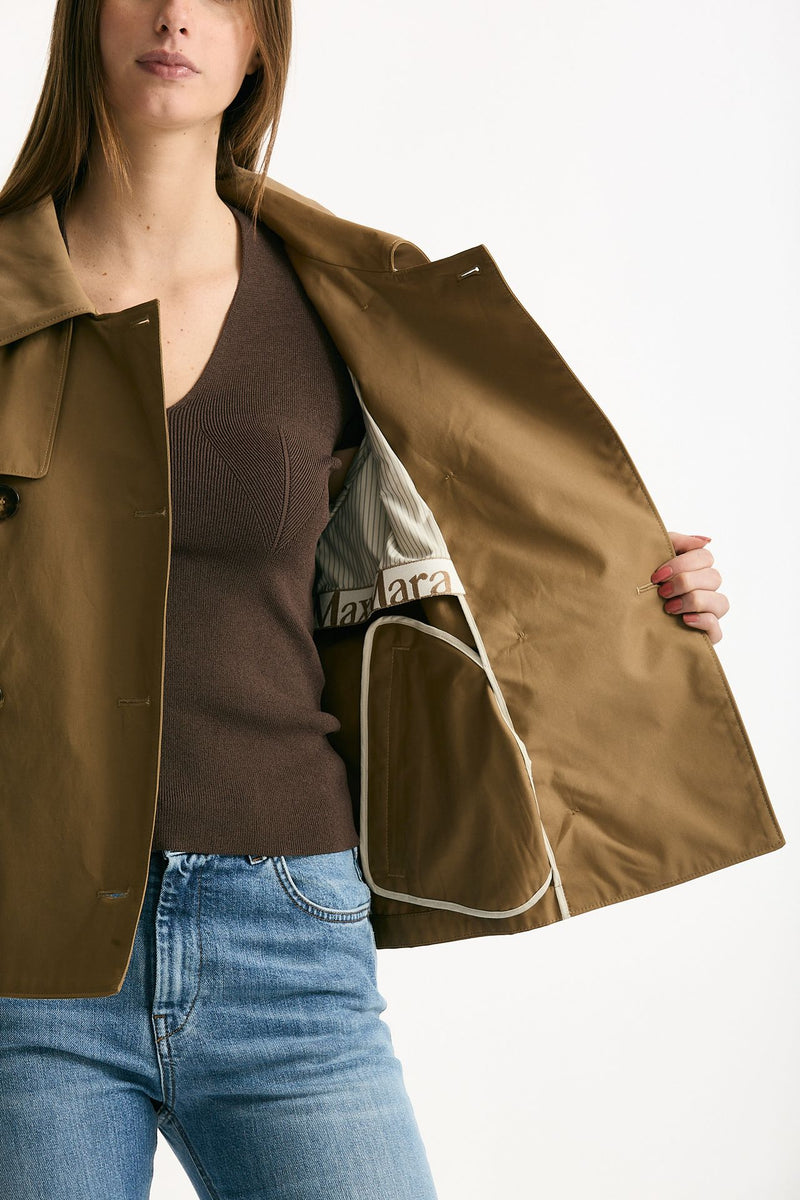 Trench crop TESORO in twill antigoccia cammello donna Max mara s - 6