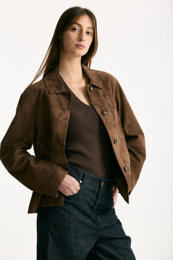 Giacca in suede marrone donna Max mara s