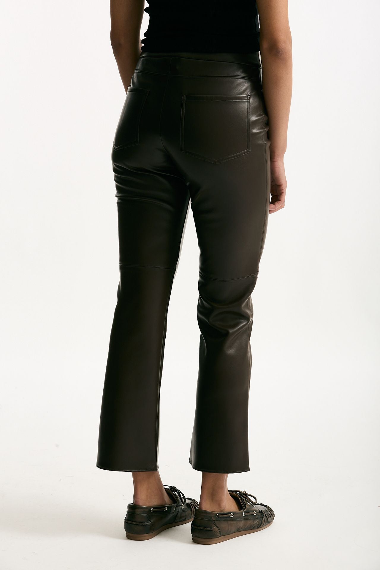 Pantalone slim SUBLIME in eco pelle marrone donna Max mara s - 3