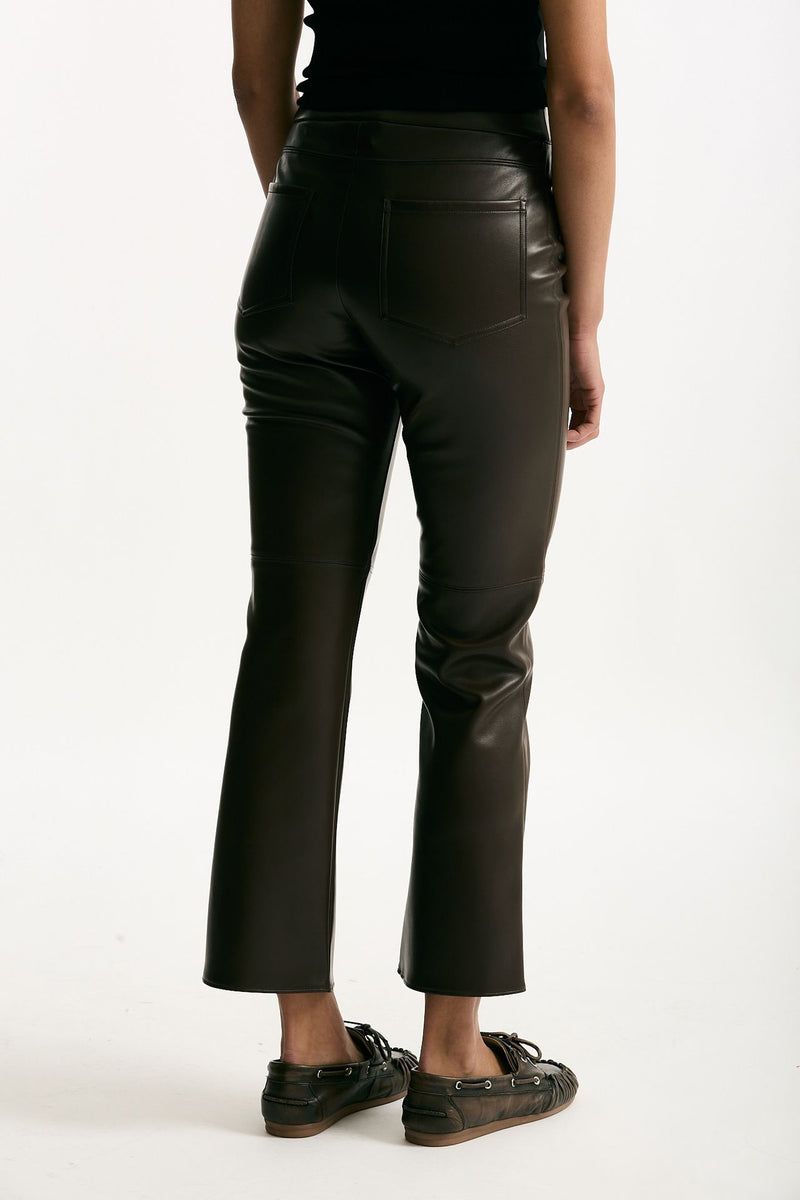 Pantalone slim SUBLIME in eco pelle marrone donna Max mara s - 3