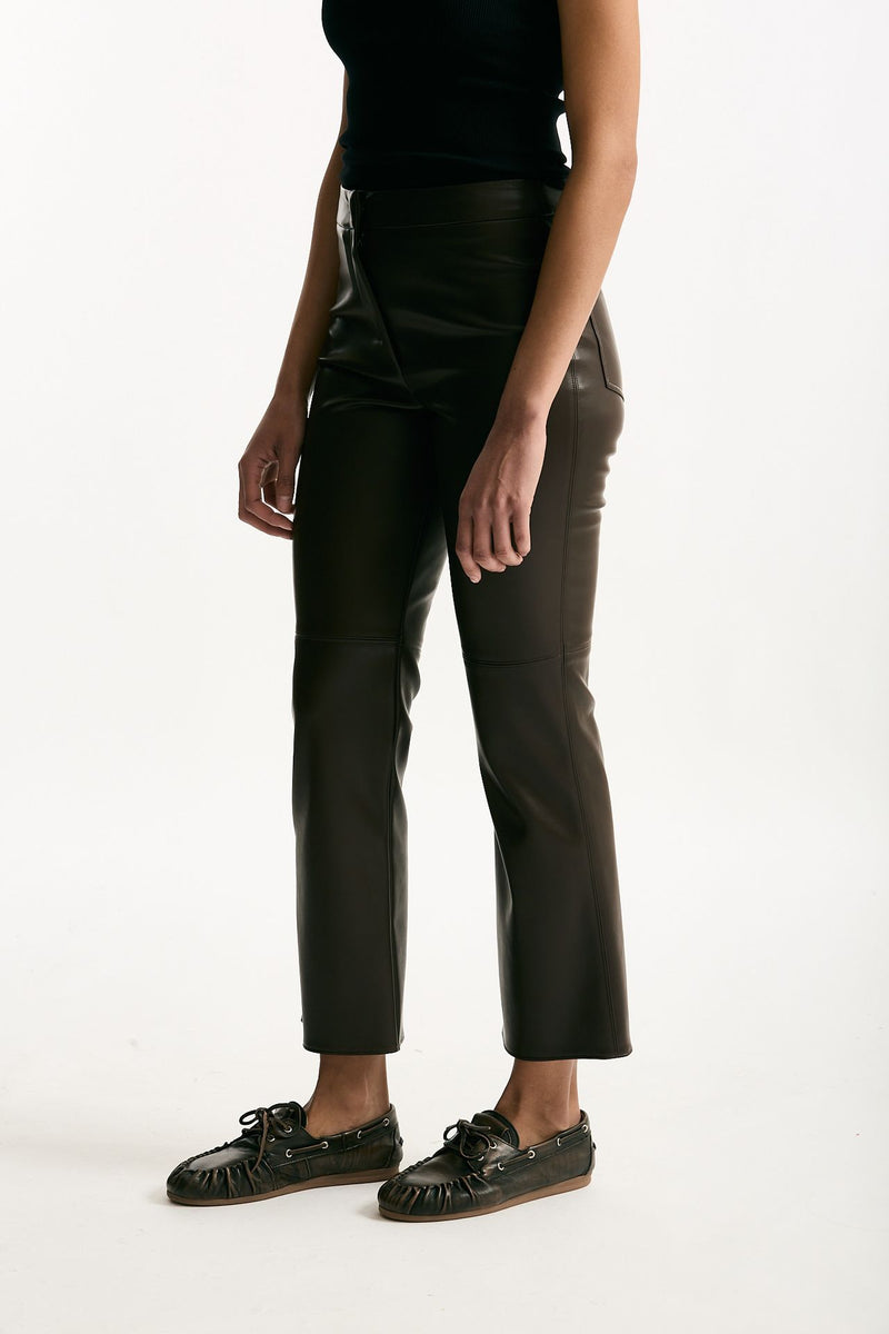 Pantalone slim SUBLIME in eco pelle marrone donna Max mara s - 4