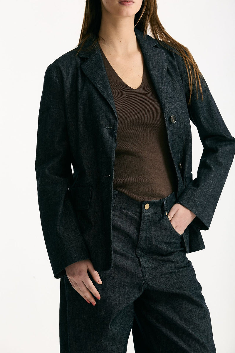 Giacca in denim stretch LEONE blu scuro donna Max mara s - 5