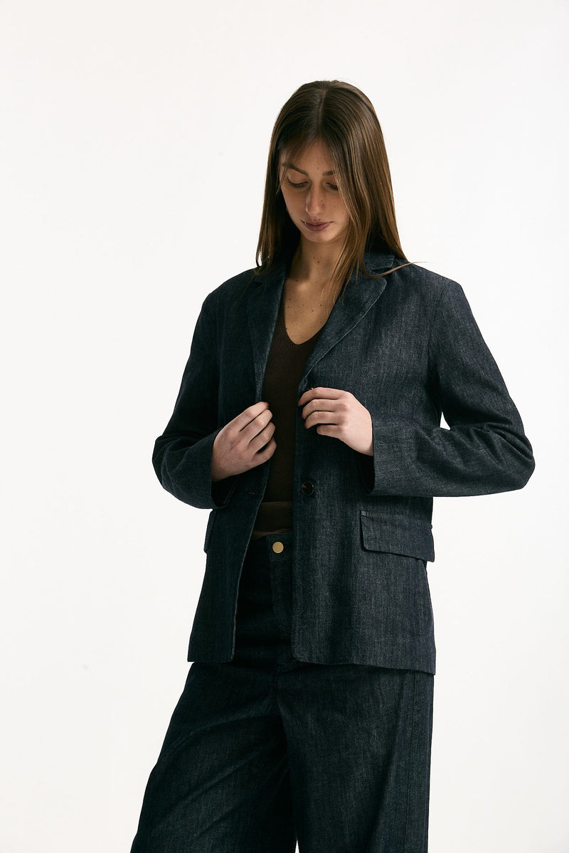 Giacca in denim stretch LEONE blu scuro donna Max mara s - 7