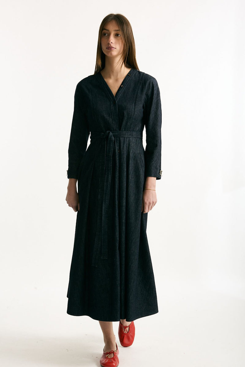 Abito in denim blu scollo a v donna Max mara s - 1