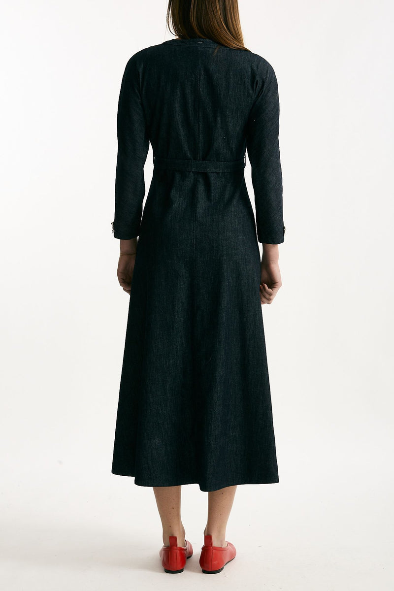 Abito in denim blu scollo a v donna Max mara s - 3