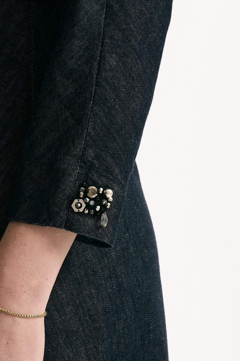 Abito in denim blu scollo a v donna Max mara s - 5