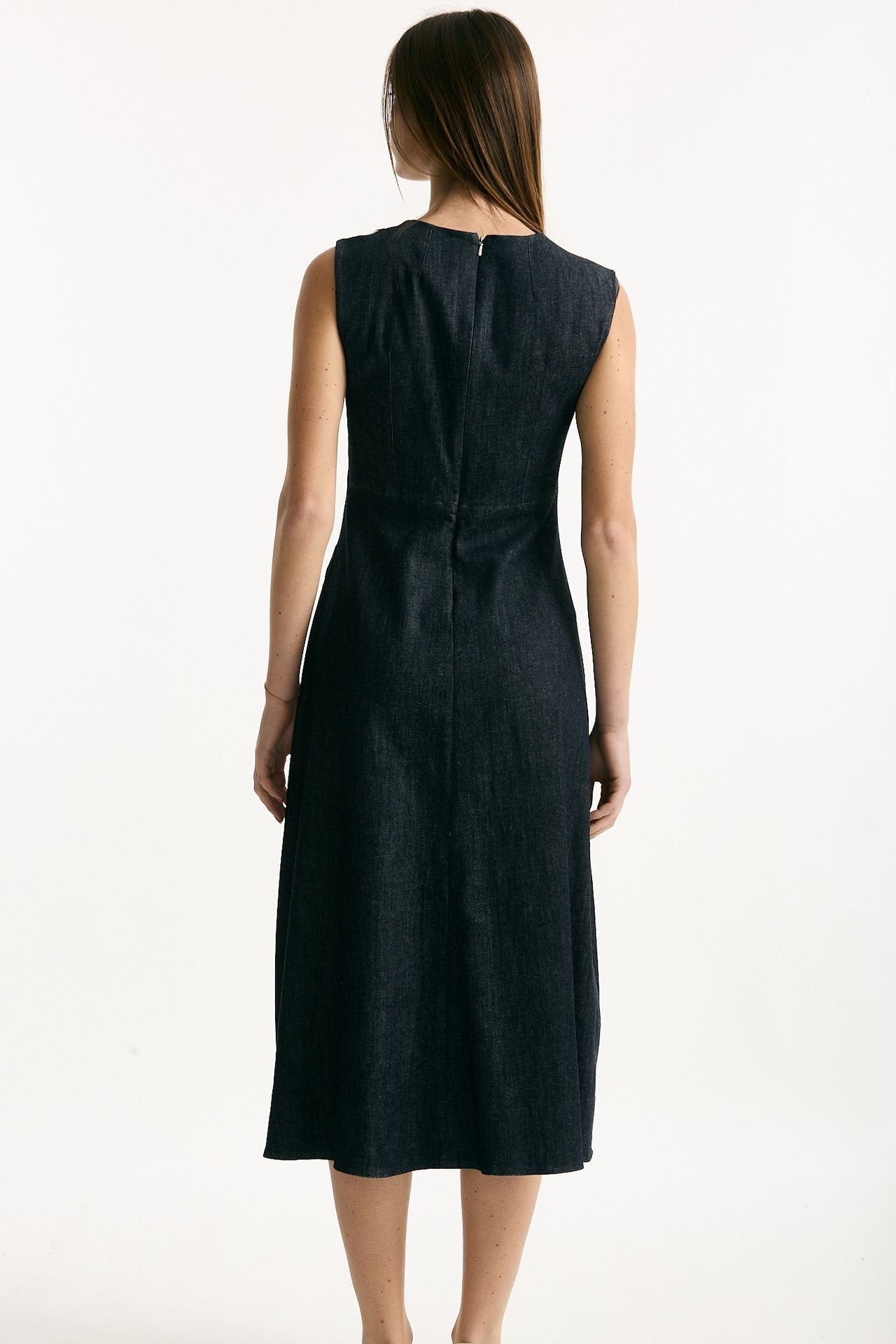 Abito in denim blu scollo V donna Max mara s - 2