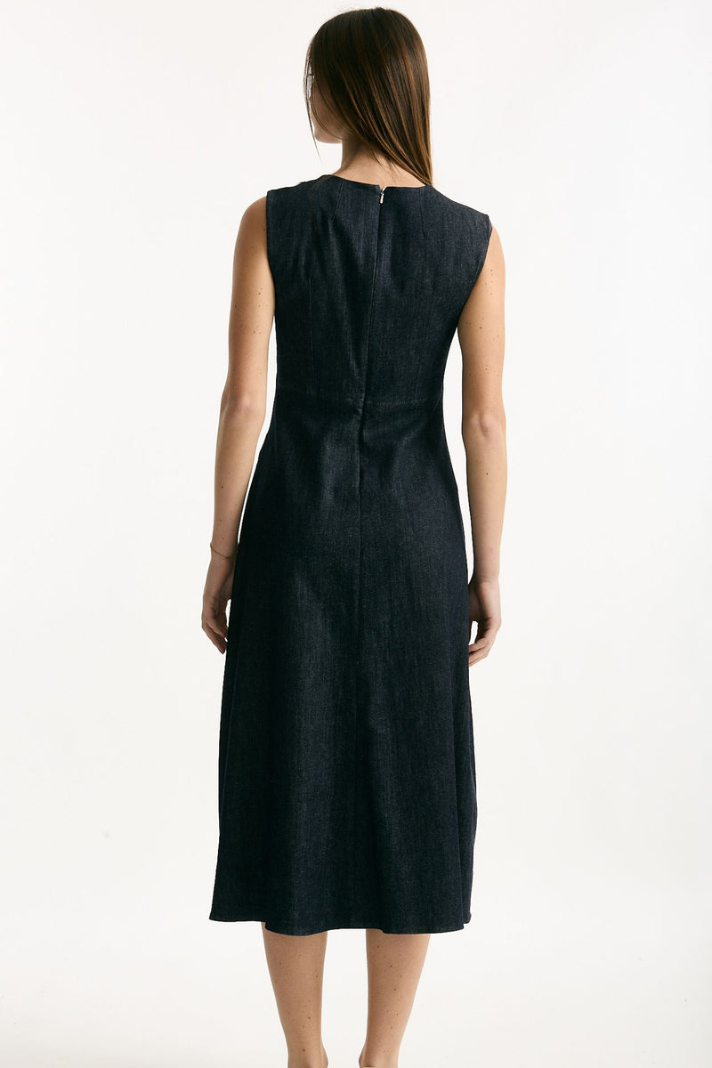 Abito in denim blu scollo V donna Max mara s - 2