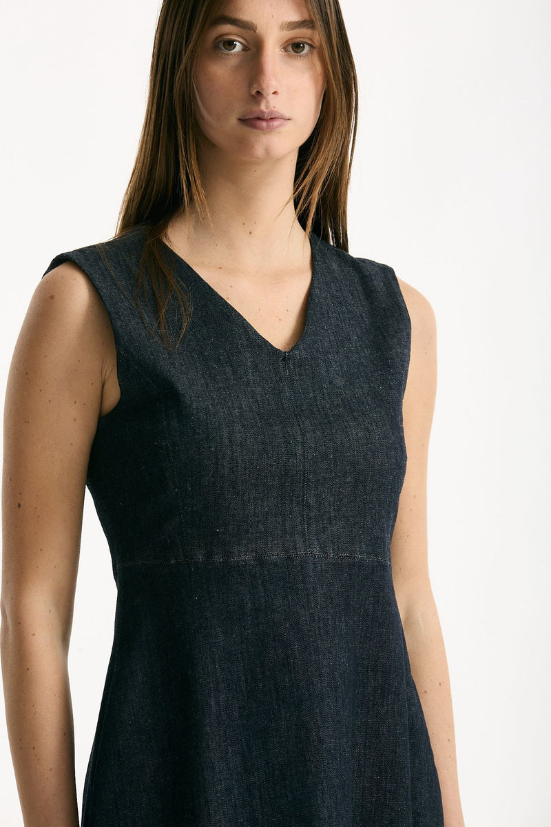 Abito in denim blu scollo V donna Max mara s - 4