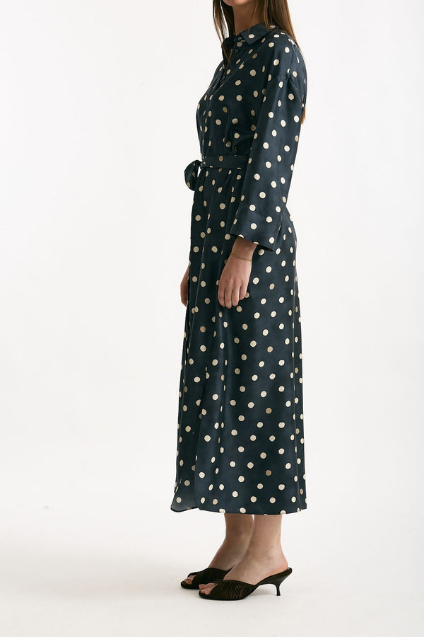 Abito in twill di seta LEVA pois donna Max mara s