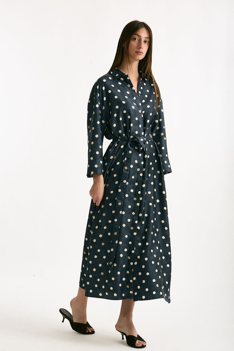 Abito in twill di seta LEVA pois donna Max mara s - 4
