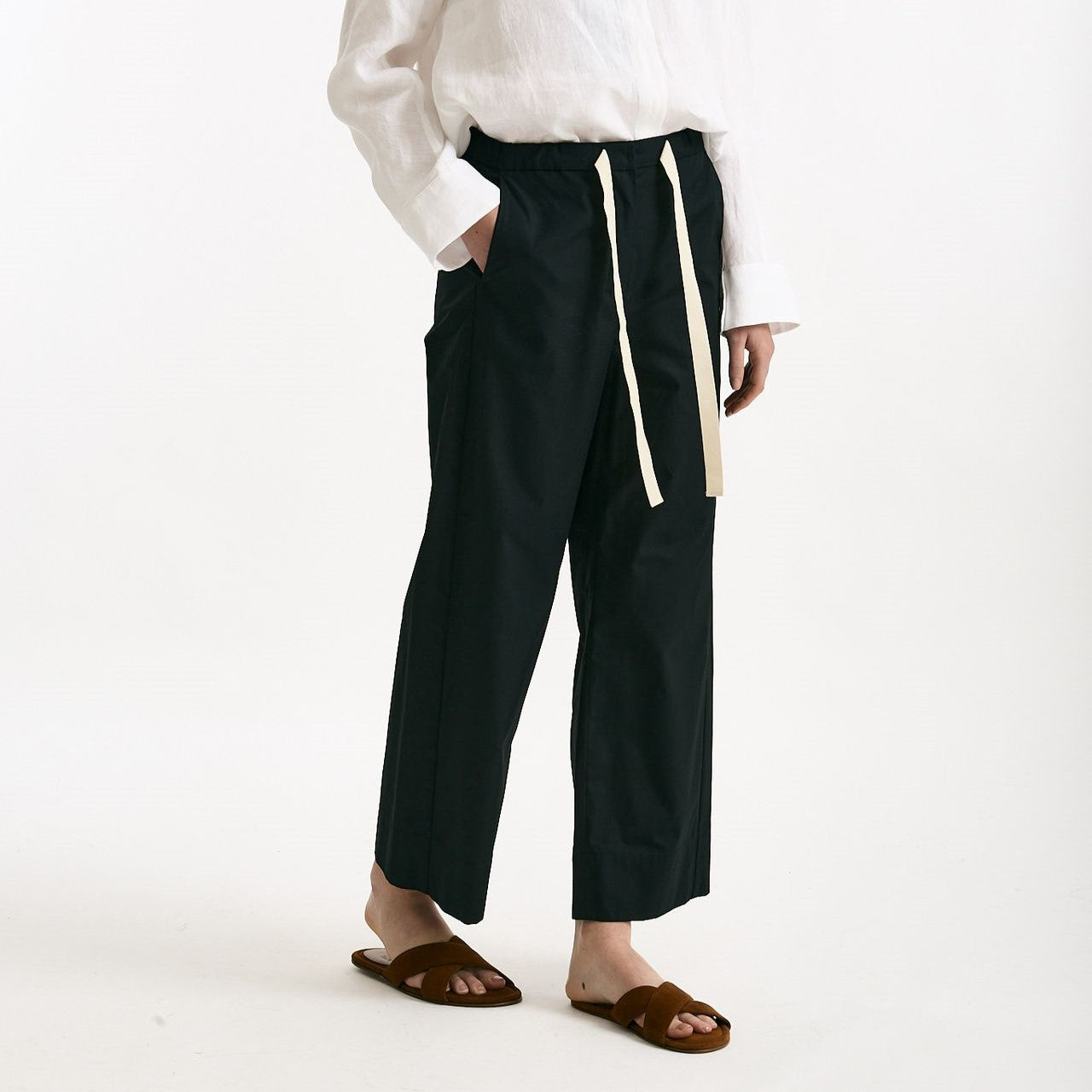 Pantalone coulisse ARGENTO nero donna Max mara s - 5