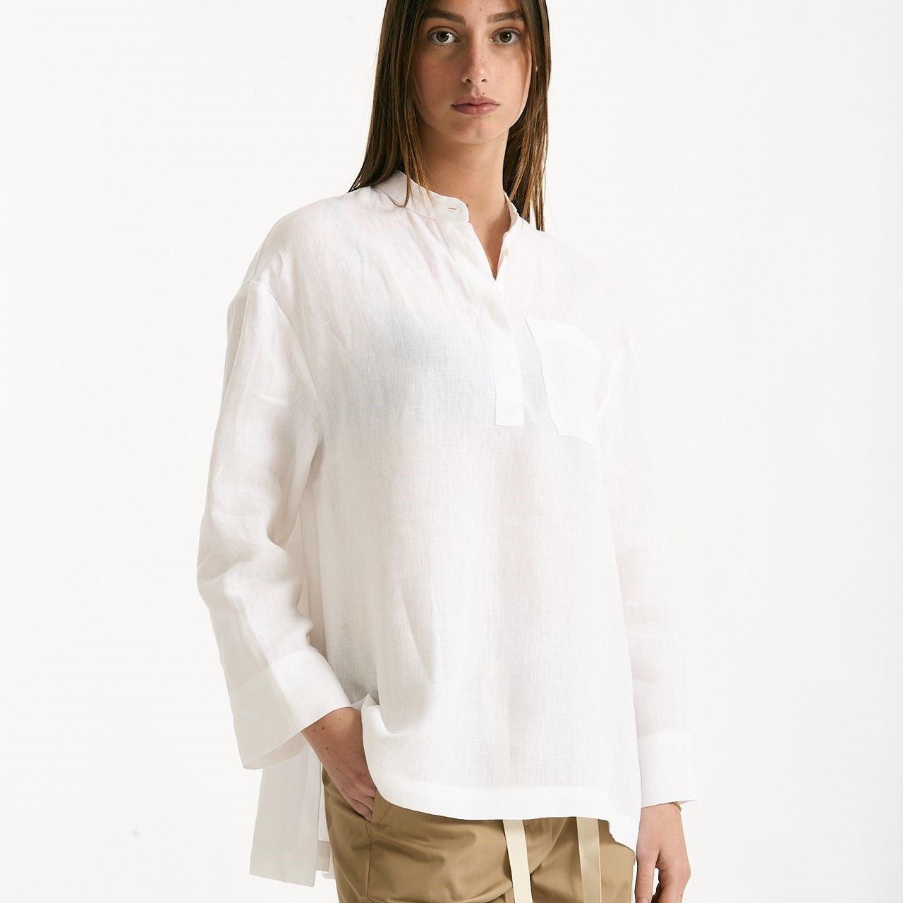 Camicia coreana CANTICO bianco donna Max mara s - 6