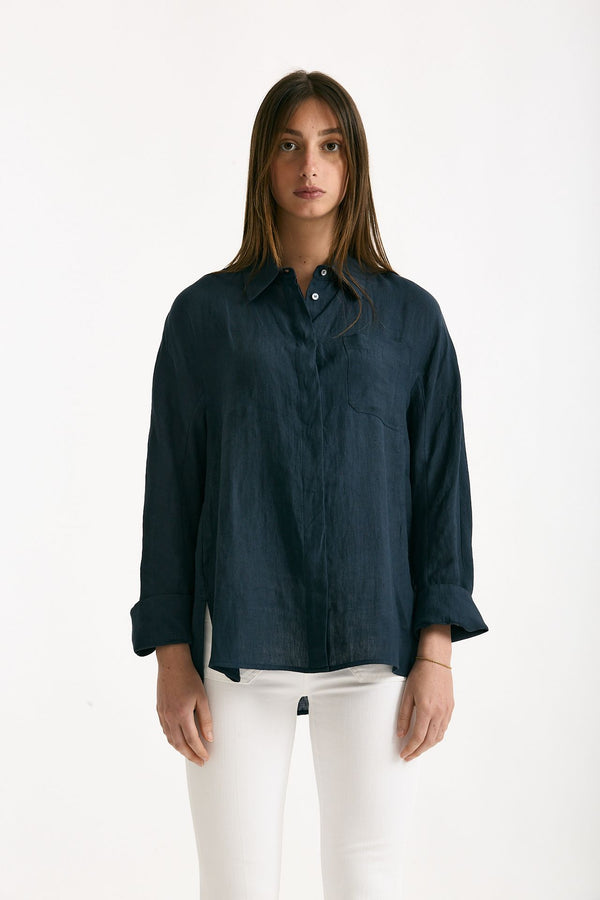 Camicia in lino GAIA blu donna Max mara s