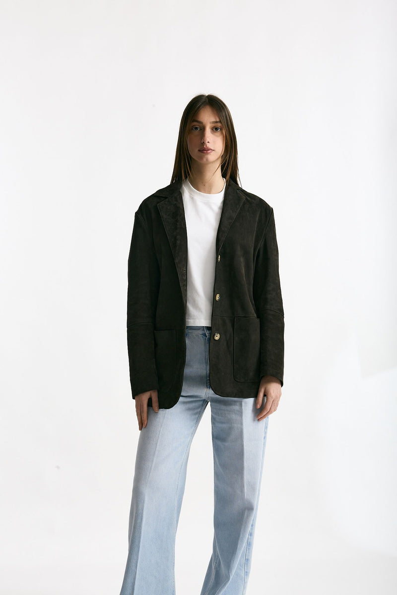 Blazer in suede testa moro donna Mono - 1