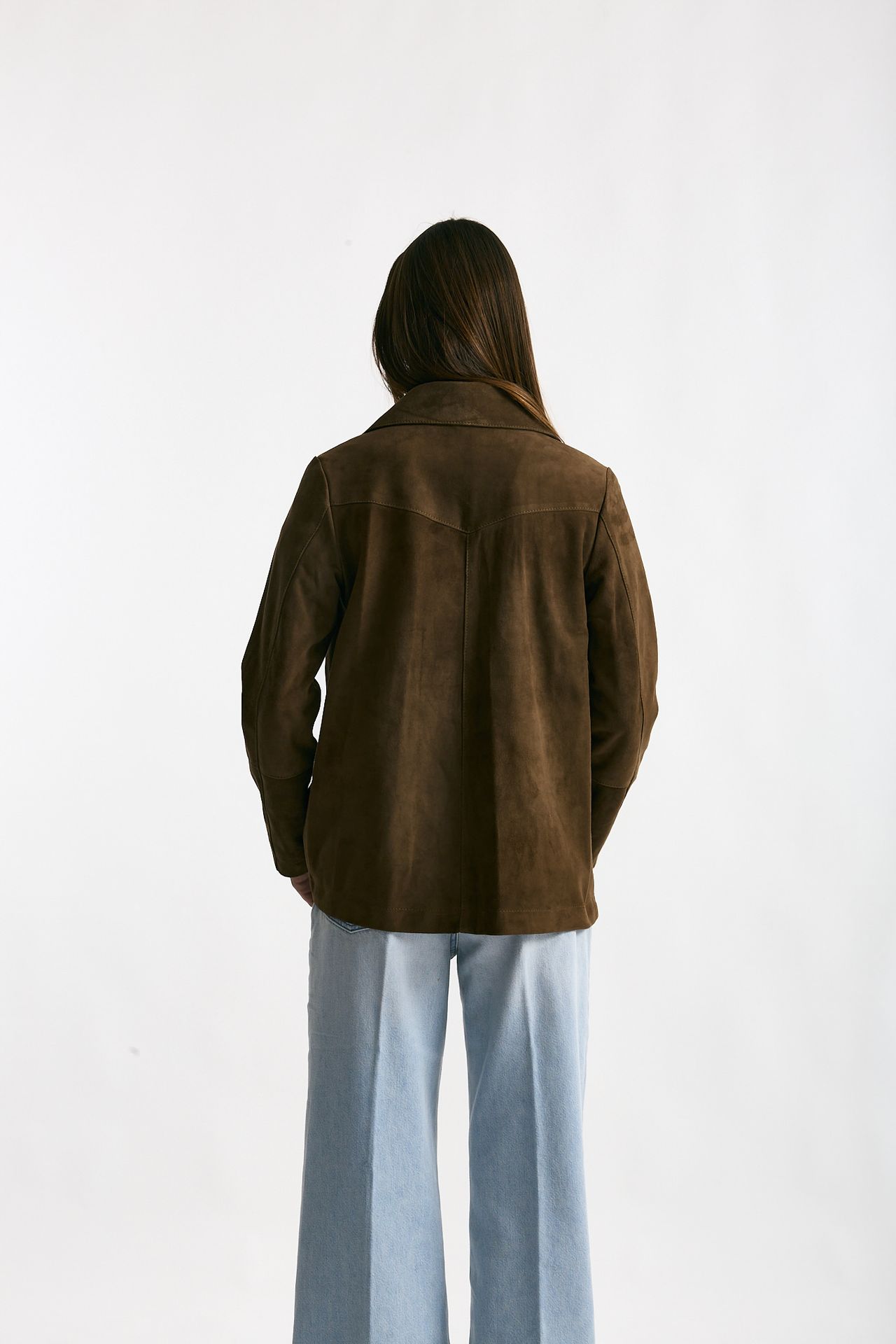 Blazer in suede marrone cognac donna Mono - 3