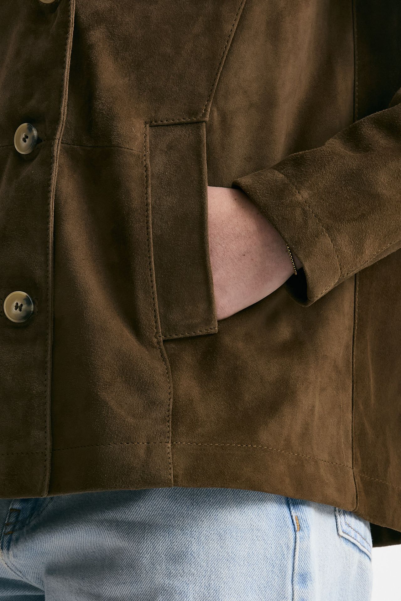 Blazer in suede marrone cognac donna Mono - 5