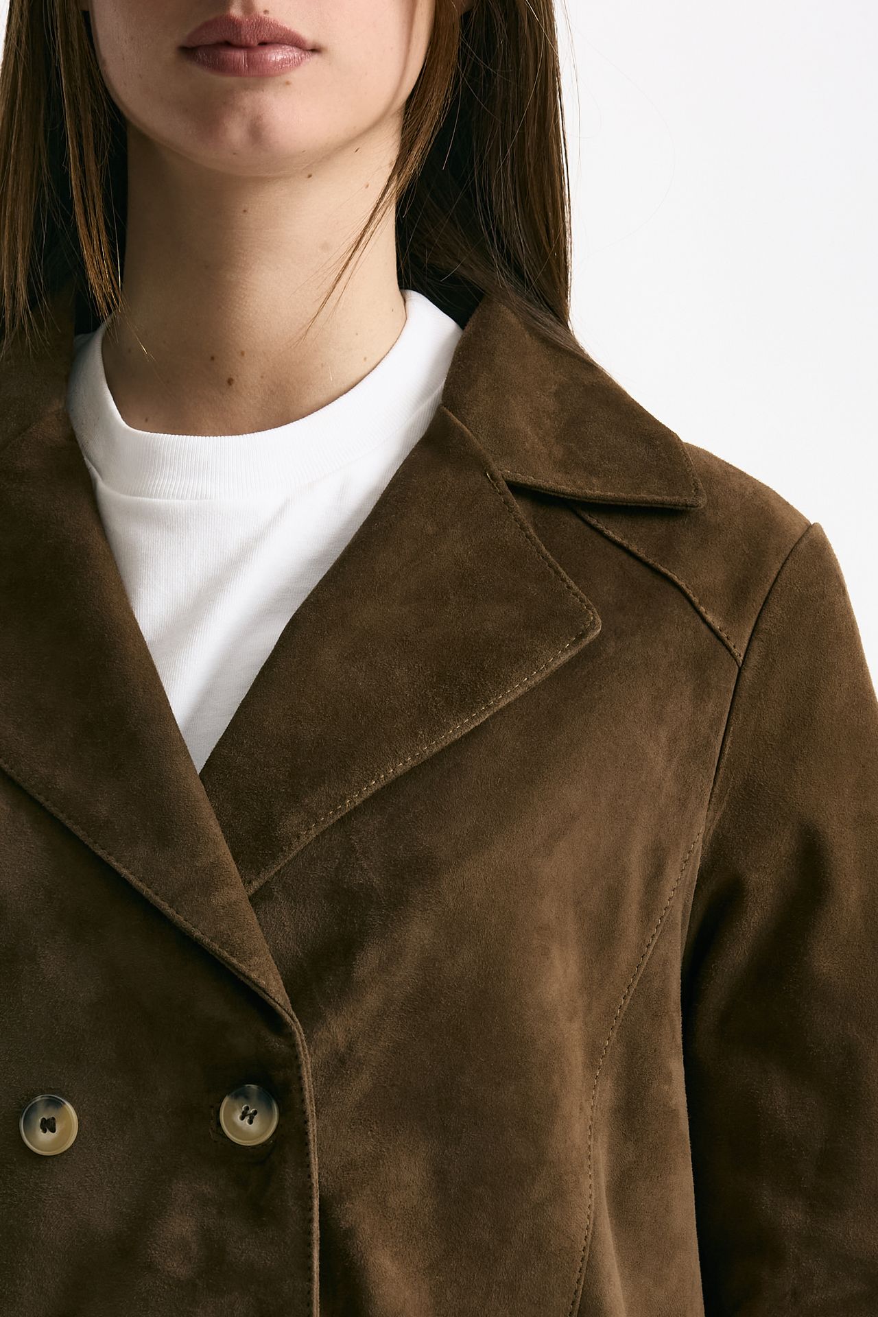 Blazer in suede marrone cognac donna Mono - 6