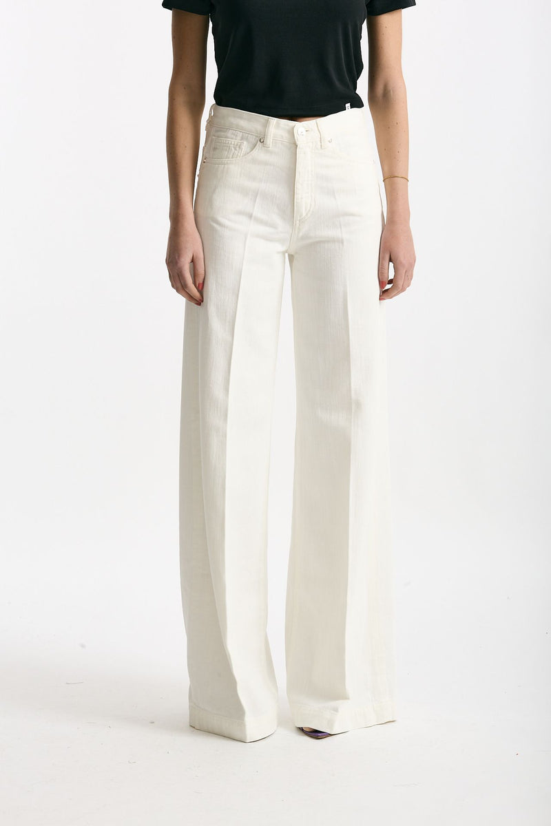 Pantalone NADIA palazzo cotone bianco donna Nine in the morning - 1