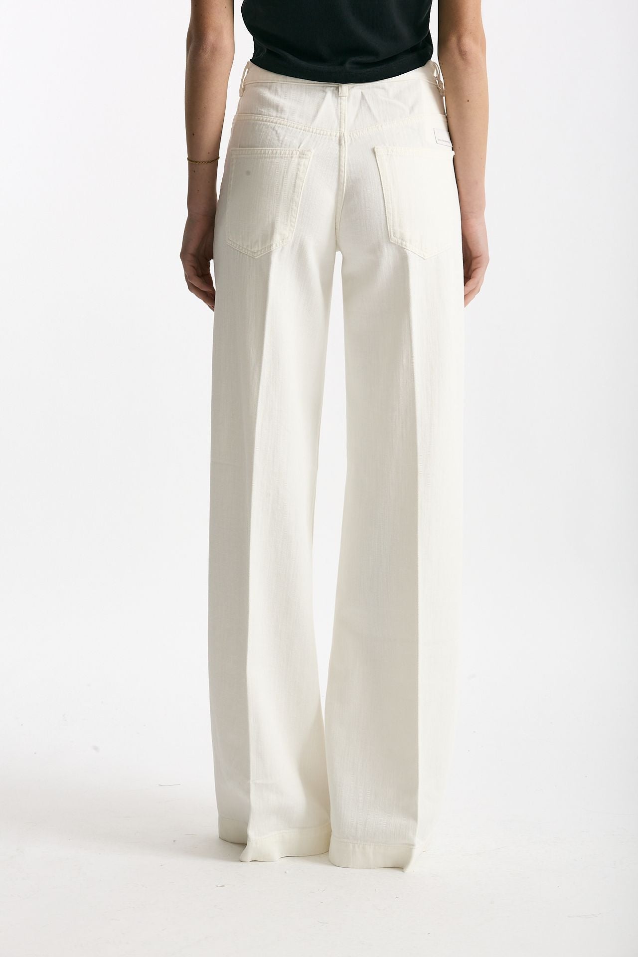 Pantalone NADIA palazzo cotone bianco donna Nine in the morning - 3