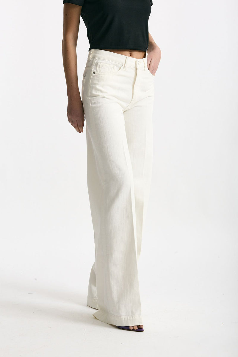 Pantalone NADIA palazzo cotone bianco donna Nine in the morning - 4