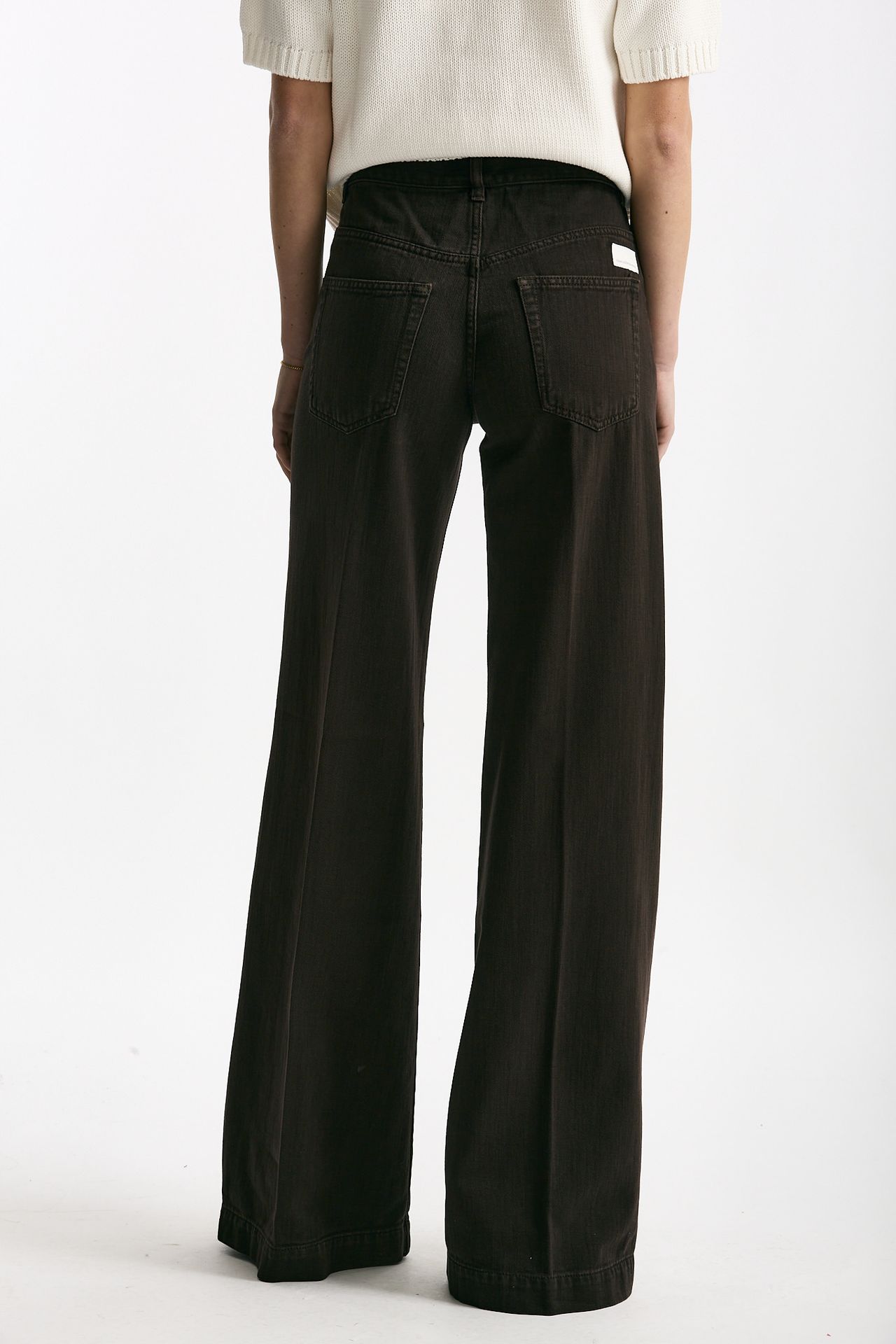 Pantalone NADIA palazzo cotone marrone donna Nine in the morning - 3