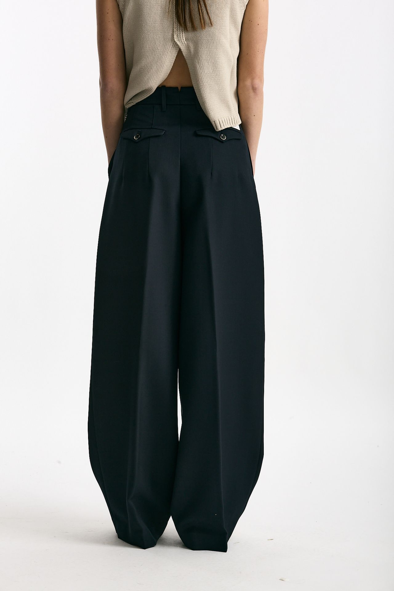 Pantalone palazzo ZINA blu notte donna Nine in the morning - 4