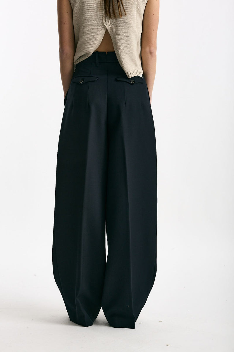Pantalone palazzo ZINA blu notte donna Nine in the morning - 4