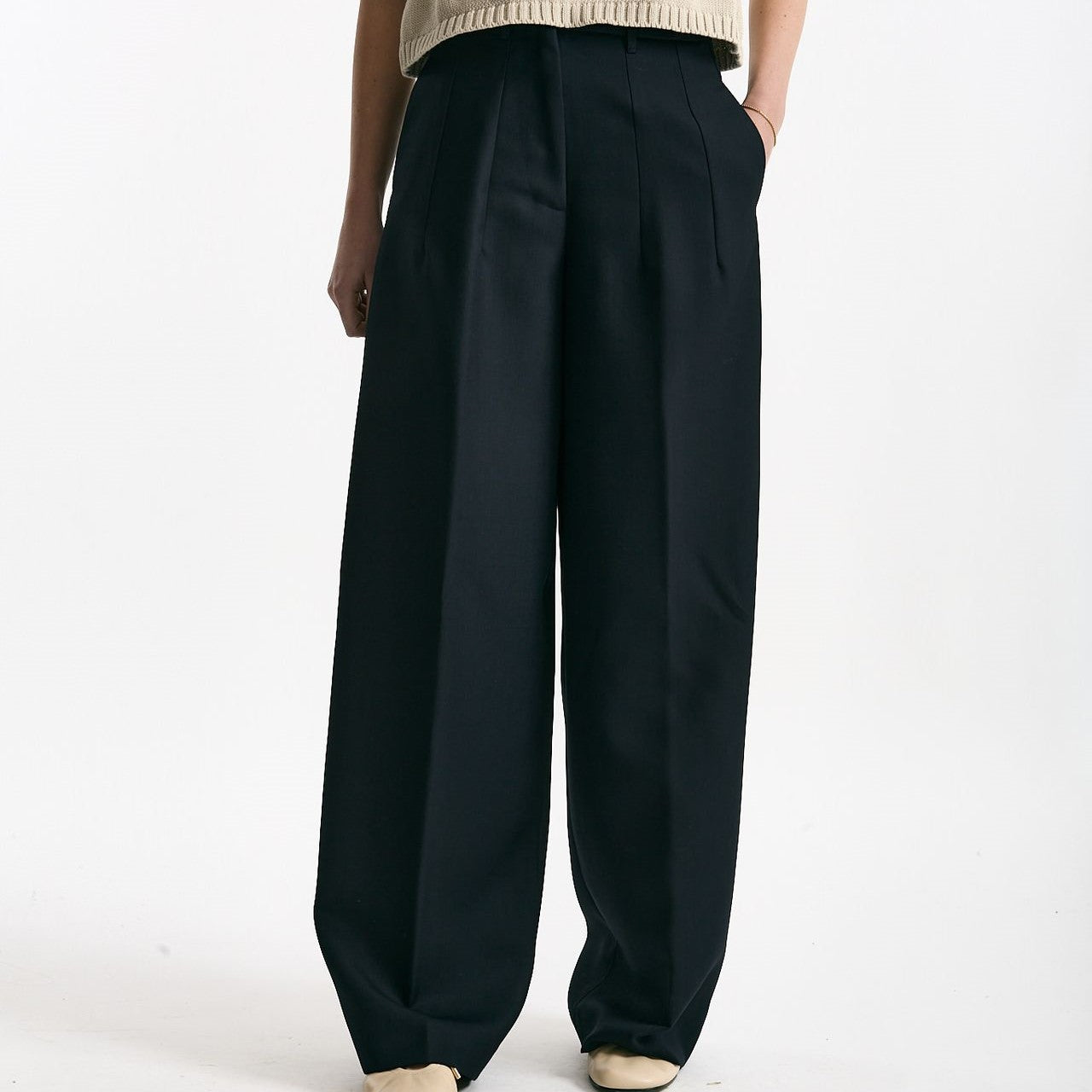 Pantalone palazzo ZINA blu notte donna Nine in the morning - 7