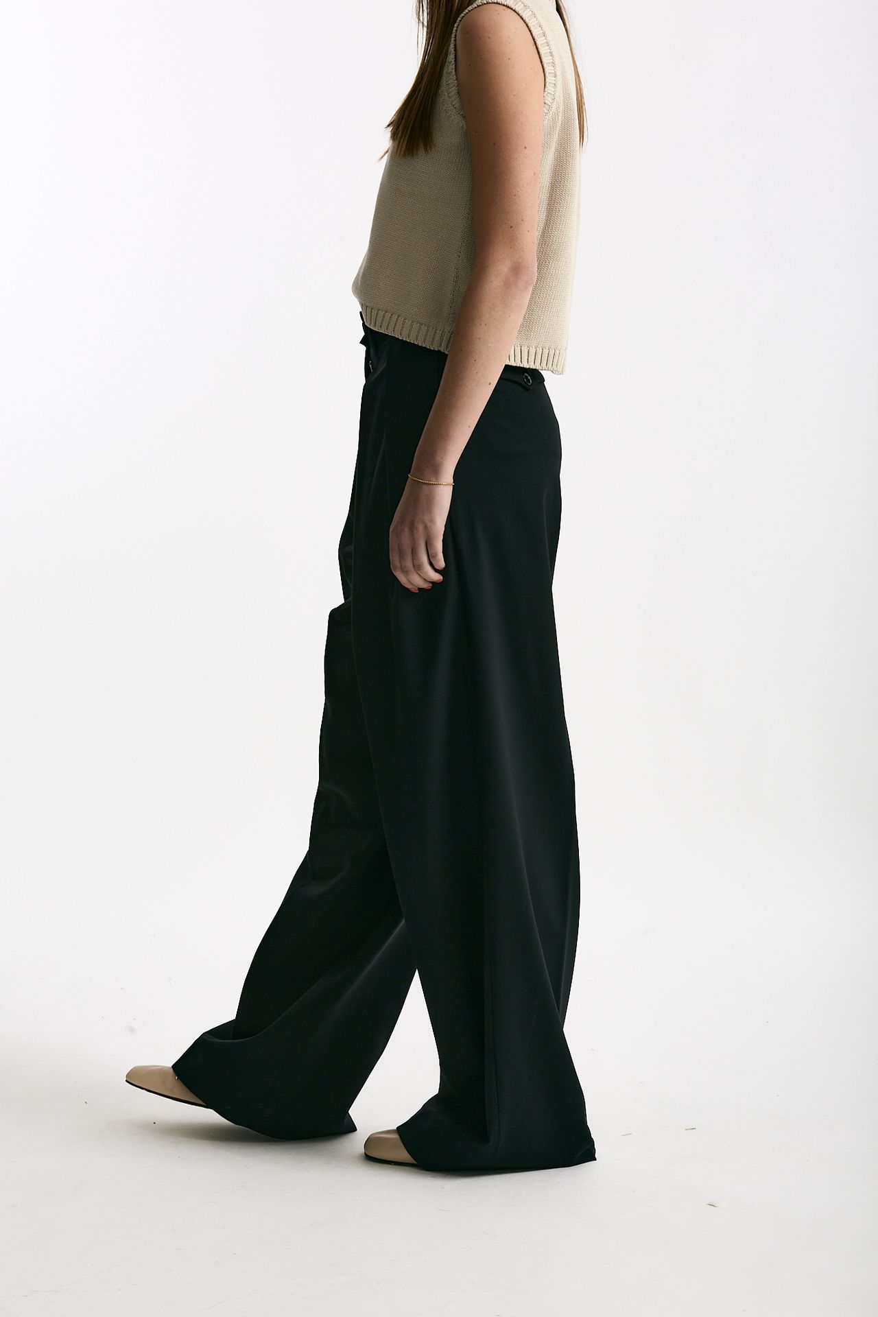 Pantalone palazzo SABDRA nero donna Nine in the morning - 3