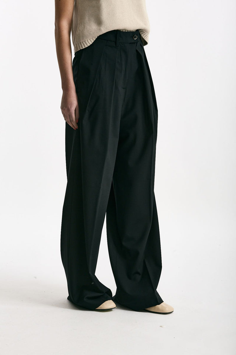 Pantalone palazzo SABDRA nero donna Nine in the morning - 2