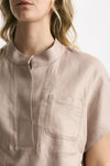 Camicia in lino rosa tenue donna Nine in the morning - 5