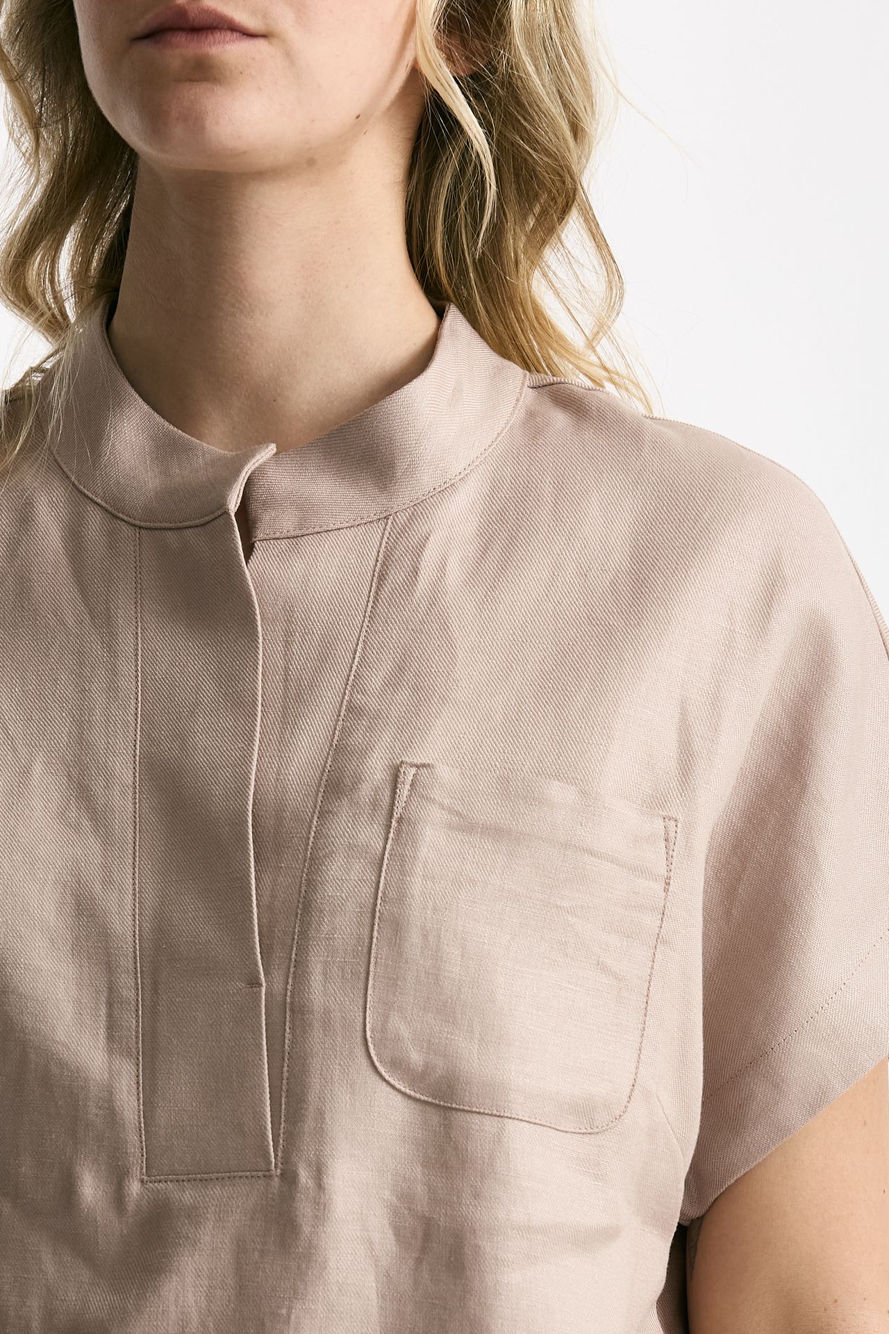 Camicia in lino rosa tenue donna Nine in the morning - 5