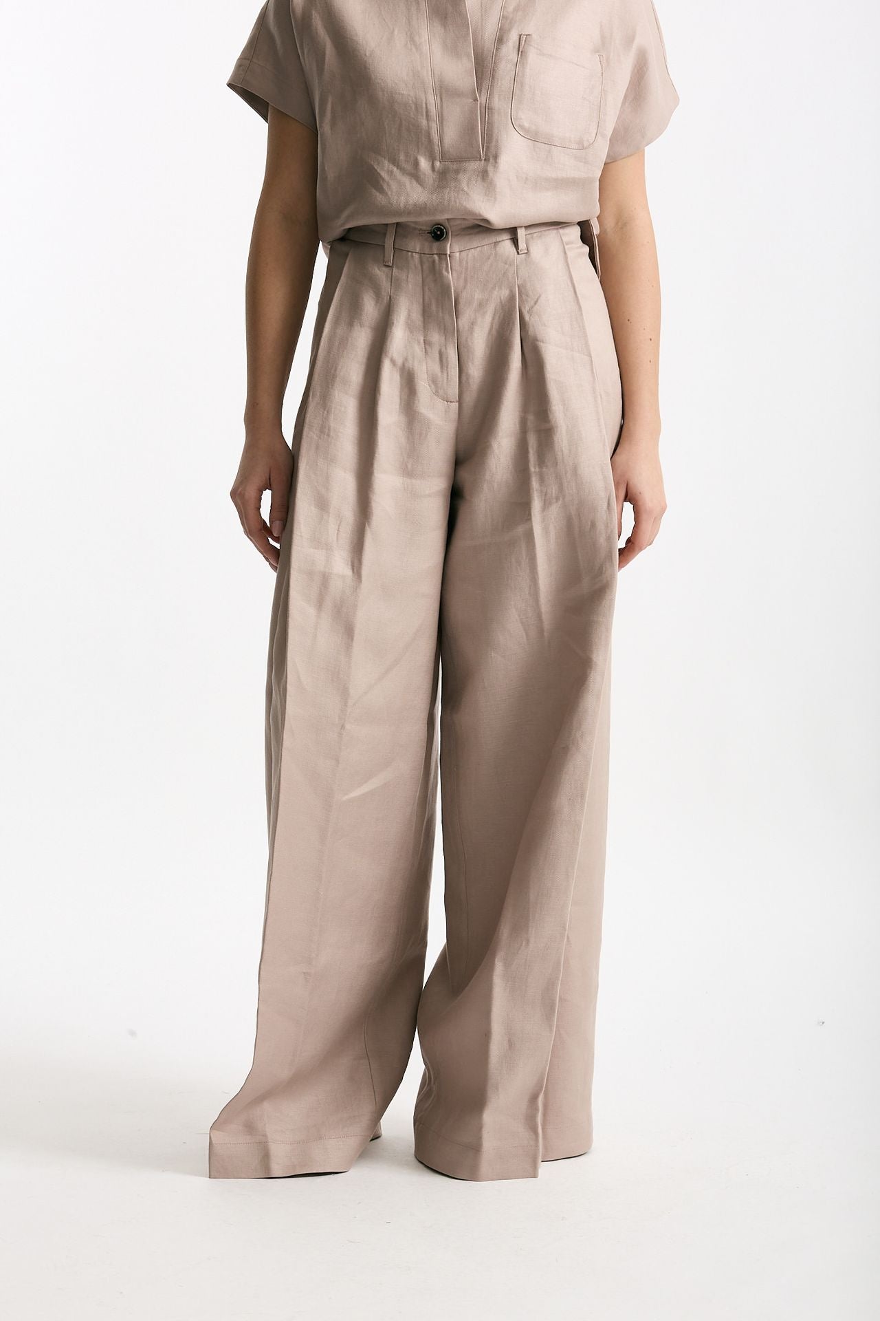 Pantalone palazzo PETRA rosa tenue donna Nine in the morning - 2