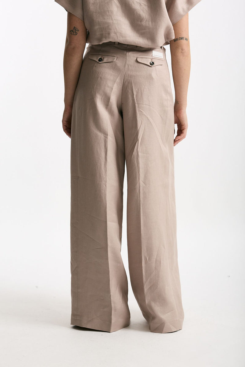 Pantalone palazzo PETRA rosa tenue donna Nine in the morning - 4